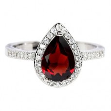 Каблучка. Натуральний гранат. Срібло 925. К6792