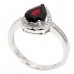 Каблучка. Натуральний гранат. Срібло 925. К6792