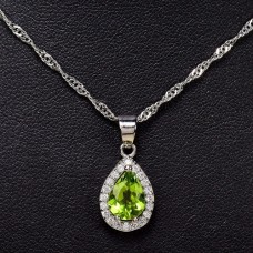 Підвіска. Натуральний перидот. Срібло 925. П6793