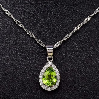 Підвіска. Натуральний перидот. Срібло 925. П6793