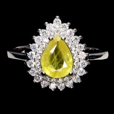 Каблучка. Натуральний сапфір жовтий. Срібло 925. К6795