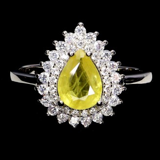 Каблучка. Натуральний сапфір жовтий. Срібло 925. К6795