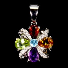 Підвіска. Натуральний мультиколор. Срібло 925. П6797