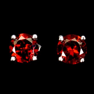 Сережки. Натуральний гранат. Срібло 925. С6799