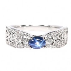 Каблучка. Натуральний сапфір зірчастий. Срібло 925. К6800