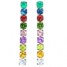 Сережки. Натуральний мультиколор. Срібло 925. С6803