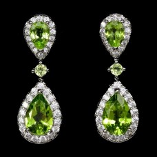 Сережки. Натуральний перидот. Срібло 925. С6807