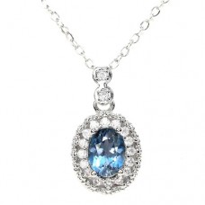 Підвіска. Натуральний топаз лондон. Срібло 925. П6809