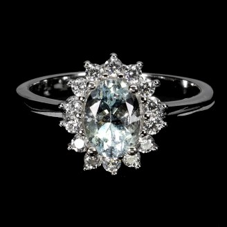 Каблучка. Натуральний аквамарин. Срібло 925. К6810