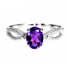 Каблучка. Натуральний аметист. Срібло 925. К6811