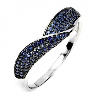 Каблучка. Натуральний сапфір. Срібло 925. К6814