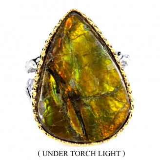 Каблучка. Натуральний аммоліт. Срібло 925. К6816