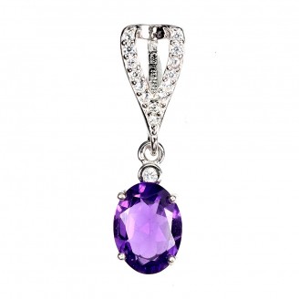 Підвіска. Натуральний аметист. Срібло 925. П6818