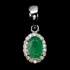 Підвіска. Натуральний смарагд. Срібло 925. П6819