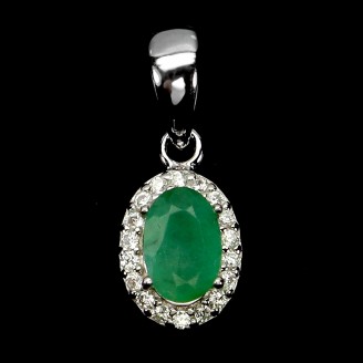 Підвіска. Натуральний смарагд. Срібло 925. П6819