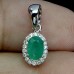 Підвіска. Натуральний смарагд. Срібло 925. П6819