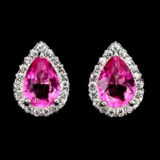 Сережки. Натуральний топаз рожевий. Срібло 925. С6820