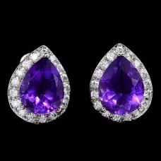 Сережки. Натуральний аметист. Срібло 925. С6831