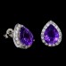 Сережки. Натуральний аметист. Срібло 925. С6831