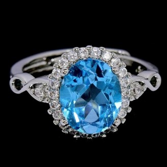 Каблучка. Натуральний топаз. Срібло 925. К6837