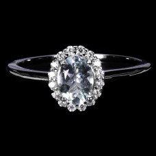 Каблучка. Натуральний аквамарин. Срібло 925. К6844