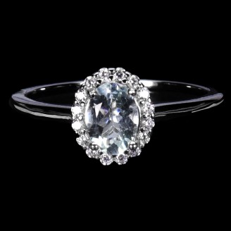 Каблучка. Натуральний аквамарин. Срібло 925. К6844