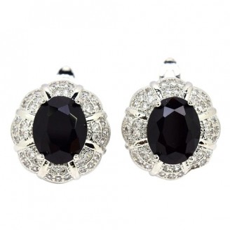 Сережки. Натуральний шпінель. Срібло 925. С6854