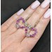 Сережки. Натуральний гранат родоліт і сапфір. Срібло 925. С6862
