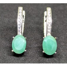 Сережки. Натуральний смарагд. Срібло 925. С6890
