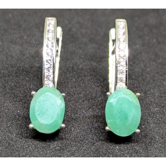 Сережки. Натуральний смарагд. Срібло 925. С6890