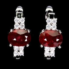Сережки. Натуральний рубін і шпінель. Срібло 925. С6969
