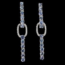 Сережки. Натуральний танзаніт. Срібло 925. С6983