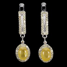 Сережки. Натуральний сапфір жовтий. Срібло 925. С6997
