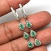 Сережки. Натуральний смарагд і сапфір. Срібло 925. С7098