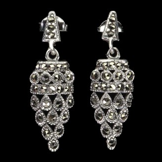 Сережки. Натуральний марказит. Срібло 925. С7203