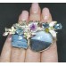 Handmade! Брошь. Натуральный опал, перидот, аметист и топаз. Серебро 925. П9826