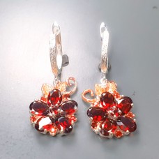 Handmade! Серьги. Натуральный гранат. Серебро 925. С9919
